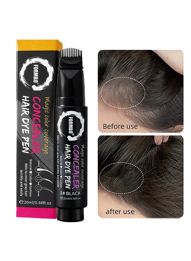 FORMBO One-time hair styling pen with teeth comb for whitening hair beauty hair dryer that doesn't damage the scalp hair dyeing dryer 20ml (01#BLACK) - Image 1